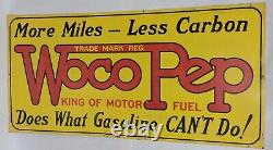 Rare Original Woco Pep Porcelain Large Sign double sided