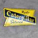 Rare Porcelain Caterpillar Enamel Sign 36x16 Inches Double Sided