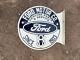 Rare Porcelain Ford Enamel Sign 24x24 Inches Double Sided With Flange