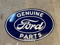 Rare Porcelain Ford Enamel Sign 45 Inches Double Sided