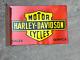Rare Porcelain Harley Davidson Enamel Sign 24x16 Inches Double Sided With Flange