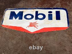 Rare Porcelain Mobil Enamel Sign 60 Inches Lenght Double Sided