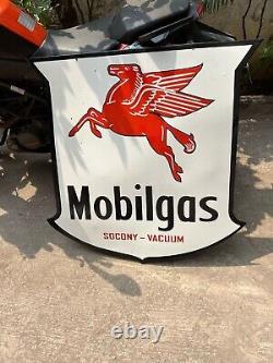 Rare Porcelain Mobilgas Enamel Sign 42x42 Inches Double Sided