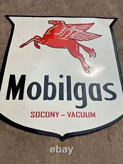 Rare Porcelain Mobilgas Enamel Sign 42x42 Inches Double Sided