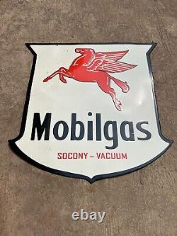 Rare Porcelain Mobilgas Enamel Sign 42x42 Inches Double Sided