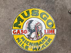 Rare Porcelain Musgo Enamel Sign 36x36 Inches Double Sided