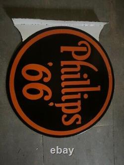 Rare Porcelain Philips 66 Enamel Sign 24x24 Inches Double Sided