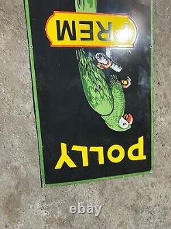 Rare Porcelain Polly Motor Oil Enamel Sign 42x20 Inches Double Sided