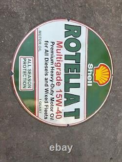 Rare Porcelain Shell Enamel Sign 36x36 Inches Double Sided