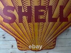 Rare Shell Die Cut Double Sided Porcelain Enamel Sign 48x48 Inches