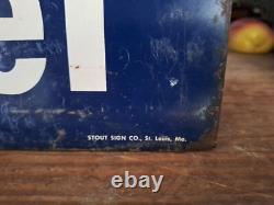 Rare Skelgas & oil sign 50s original Stout Sign Co. Double sided 35.5×22.75