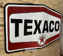 Rare Texaco Large Die Cut Double Sided Porcelain Enamel Sign 72 X 45 Inches