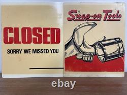 Rare Vintage 1950s Snap-on Tools Double-Sided Sliding Open/Closed Sign RARE