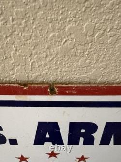 Rare Vintage Army/Air Force Double Sided Porcelain Recruitment Sign 37 X 23