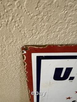 Rare Vintage Army/Air Force Double Sided Porcelain Recruitment Sign 37 X 23