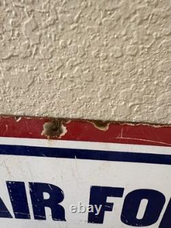 Rare Vintage Army/Air Force Double Sided Porcelain Recruitment Sign 37 X 23