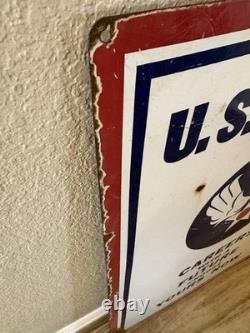 Rare Vintage Army/Air Force Double Sided Porcelain Recruitment Sign 37 X 23