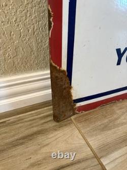 Rare Vintage Army/Air Force Double Sided Porcelain Recruitment Sign 37 X 23