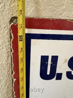 Rare Vintage Army/Air Force Double Sided Porcelain Recruitment Sign 37 X 23