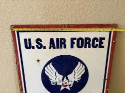 Rare Vintage Army/Air Force Double Sided Porcelain Recruitment Sign 37 X 23