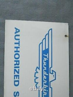Rare Vintage Double Sided Metal Thunderbird Authorized Service Sign Estate Find