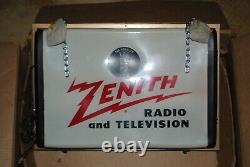Rare Vintage Double Sided Zenith Radio and Television Sign