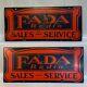 Rare Vintage Fada Radio Sales Service Double Sided Porcelain Sign Dsp