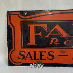 Rare Vintage Fada Radio Sales Service Double Sided Porcelain Sign Dsp