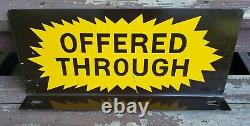 Rare Vintage Metal Flange Sign Offered Through Old Double Sided Advertising