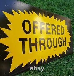 Rare Vintage Metal Flange Sign Offered Through Old Double Sided Advertising