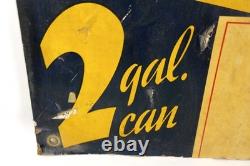 Rare Vintage Mid Century Sunoco Motor Oil Advertising Sign 28x21 Double Sided