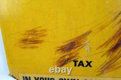 Rare Vintage Mid Century Sunoco Motor Oil Advertising Sign 28x21 Double Sided