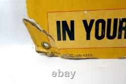 Rare Vintage Mid Century Sunoco Motor Oil Advertising Sign 28x21 Double Sided