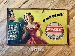 Rare Vintage Original Dr Pepper Large Double Sided Sign Dancing & Cheerleader