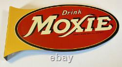 Rare Vintage Original Moxie Soda Sign Drink Moxie double-sided flange sign