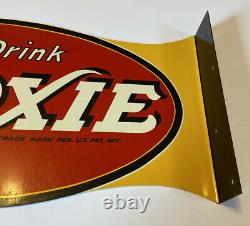 Rare Vintage Original Moxie Soda Sign Drink Moxie double-sided flange sign