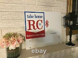 Rare Vintage Porcelain Double sided ROYAL CROWN COLA RC SODA POP STORE SIGN