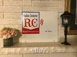 Rare Vintage Porcelain Double sided ROYAL CROWN COLA RC SODA POP STORE SIGN