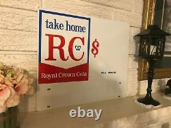 Rare Vintage Porcelain Double sided ROYAL CROWN COLA RC SODA POP STORE SIGN