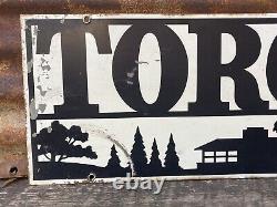 Rare Vintage Toro Metal Sign Lawn Mower Tractor Double Sided Advertising 10x20