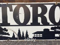 Rare Vintage Toro Metal Sign Lawn Mower Tractor Double Sided Advertising 10x20