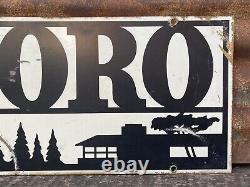 Rare Vintage Toro Metal Sign Lawn Mower Tractor Double Sided Advertising 10x20