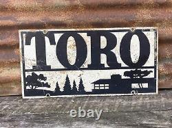 Rare Vintage Toro Metal Sign Lawn Mower Tractor Double Sided Advertising 10x20
