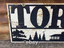 Rare Vintage Toro Metal Sign Lawn Mower Tractor Double Sided Advertising 10x20