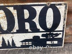 Rare Vintage Toro Metal Sign Lawn Mower Tractor Double Sided Advertising 10x20