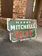 Rare Double Sided Porcelain Harry Mitchell's Beer Sign Texas 1930s