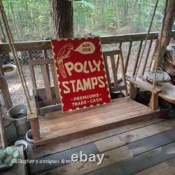 Rare large double sided Polly Stamps Parrot Bird Character Graphics Tin Sign