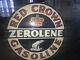 Red Crown Gasoline Double Sided Porcelain Sign