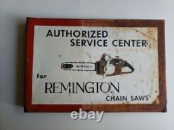 Remington Chain Saw Service Center Flange Style DOUBLE SIDED Vintage Rusty