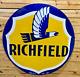 Richfield Gas & Oil Double Sided Porcelain Enamel 5 Feet Round Sign